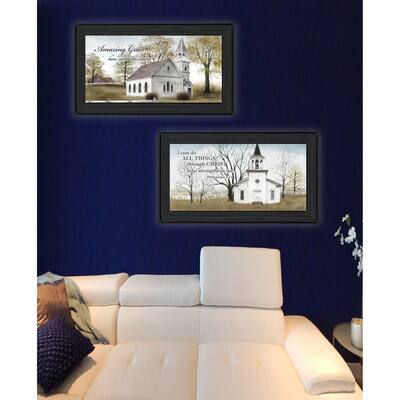 TrendyDecor4U Farmhouse "Amazing Grace" 2-Piece Vignette by Billy Jacobs - Earthtone