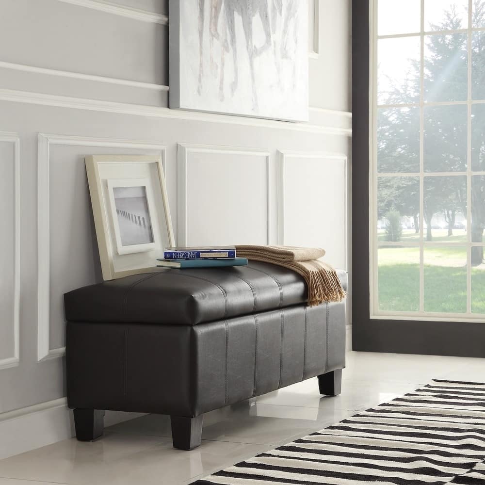 Florenville Dark Brown Storage Ottoman by iNSPIRE Q Classic