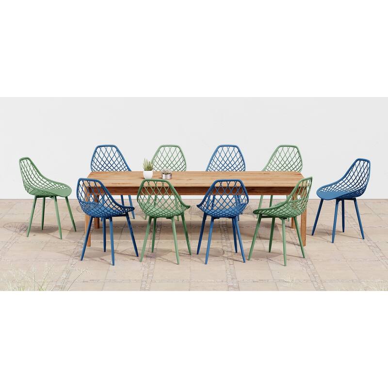 Kurv™ Mid-Century Modern Dining Chair with Steel Legs for Indoors or Outdoors - Set of 2