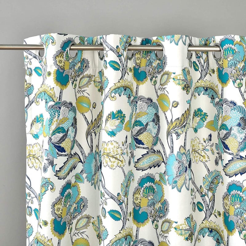 DriftAway Layla Classic America Style Floral Leaves Window Curtain Grommet