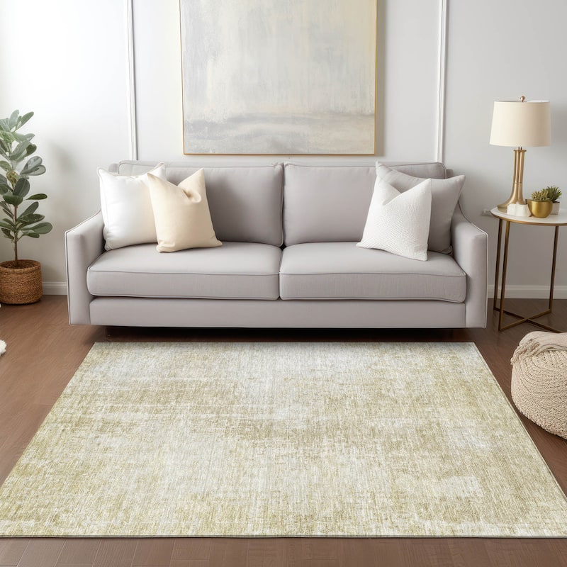 Machine Washable Indoor/ Outdoor Chantille Abstract Ombre Rug