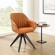 preview thumbnail 61 of 89, Art Leon Classical Swivel Office Accent Chair with Wood Legs