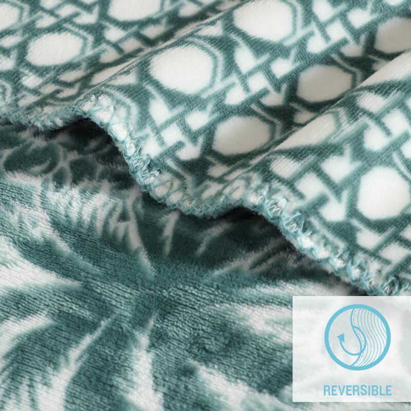 Tommy Bahama Printed Reversible Ultra Soft Plush Throw Blanket