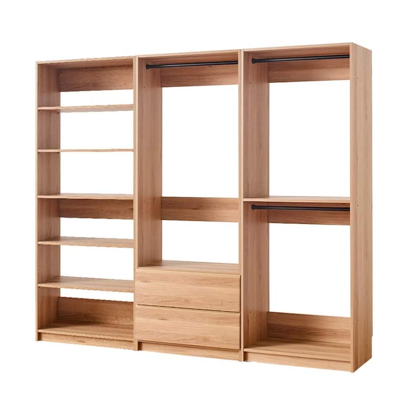 Prosper Oak Freestanding Walk in Wood Closet System