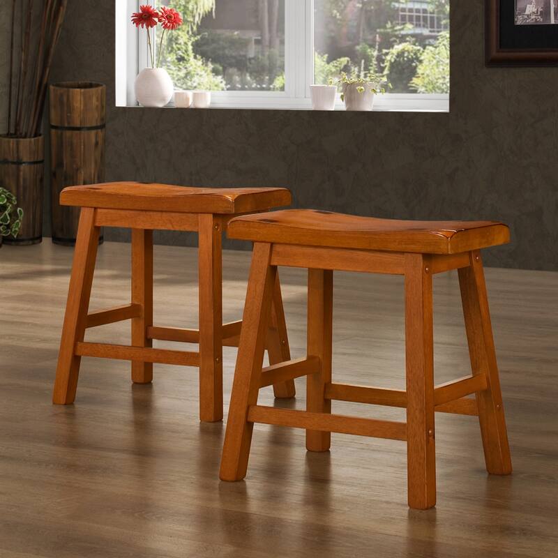 Salvador 18-in. Backless Saddle-seat Stools (Set of 2) by iNSPIRE Q Bold - Stool