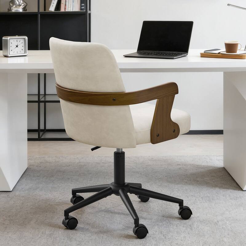 Swivel Home Office Chair Adjustable Height Desk Chair with Wheels and Armrests - 32.7"-36.6"H x 19.9"W x 22.8"D
