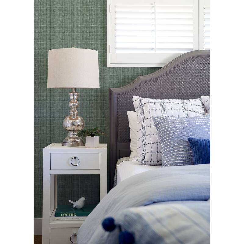 A-Street Prints Kantera Green Fabric Texture Wallpaper