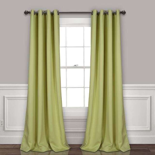Lush Decor Insulated Grommet Blackout Curtain Panel Pair - 108 inches - Sage