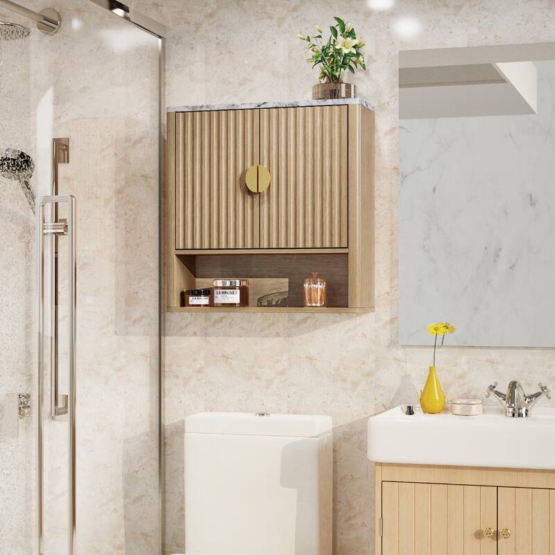 Modern Wall-Mounted Bathroom Cabinet with Adjustable Shelf