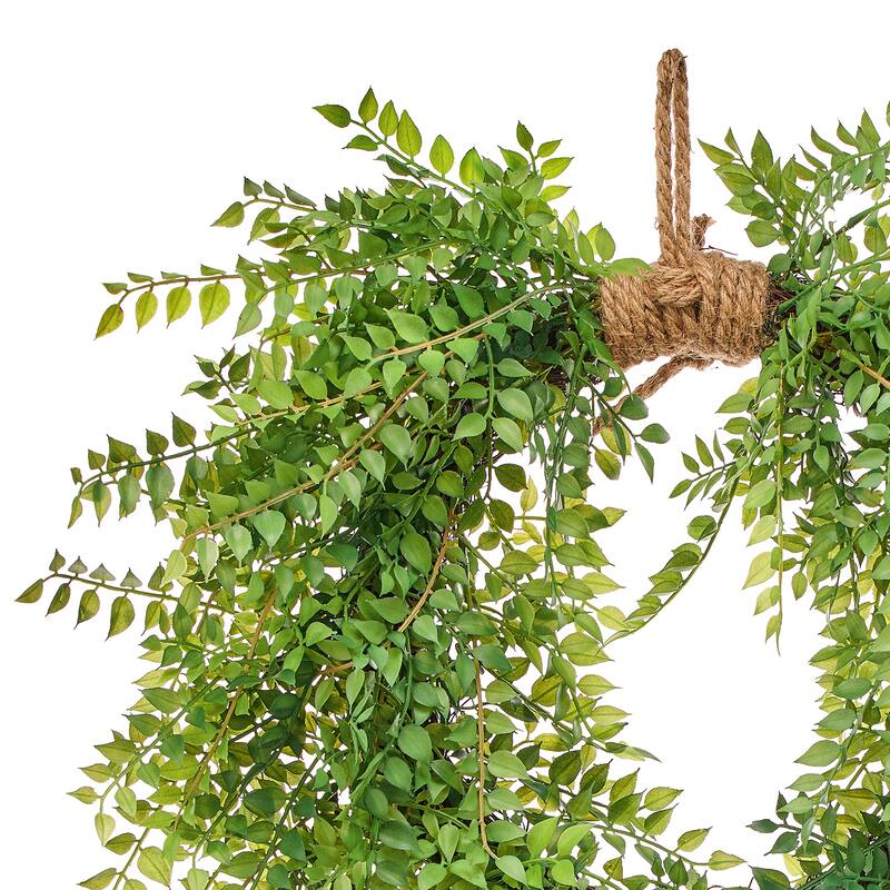 24" Italian Ruscus Heart Wreath