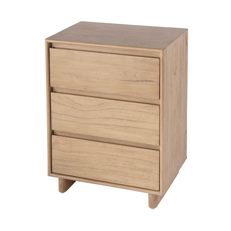 Halmstad Wood Panel 3 Drawer Narrow Nightstand