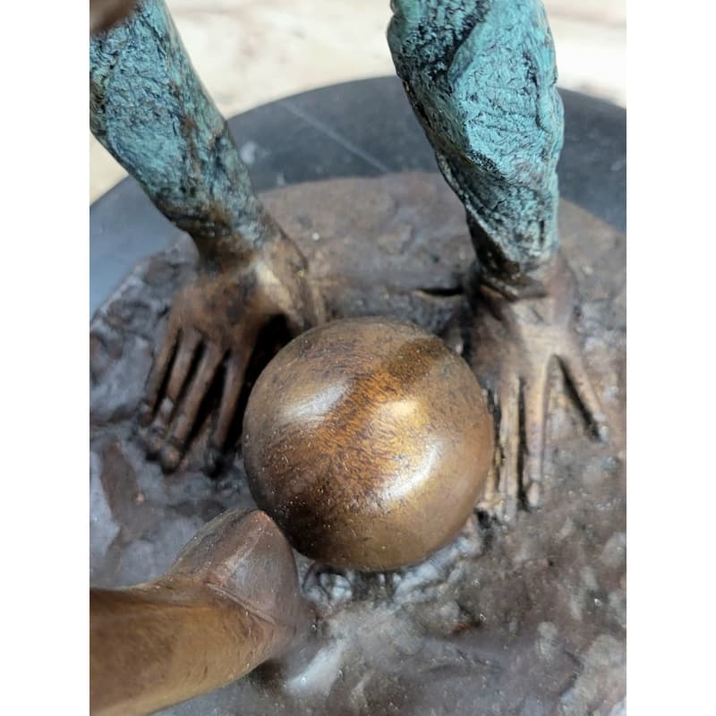 Acrobat Gymnast Contortionist Girl Bronze Sculpture Statue Figure Signed Original On Marble Base