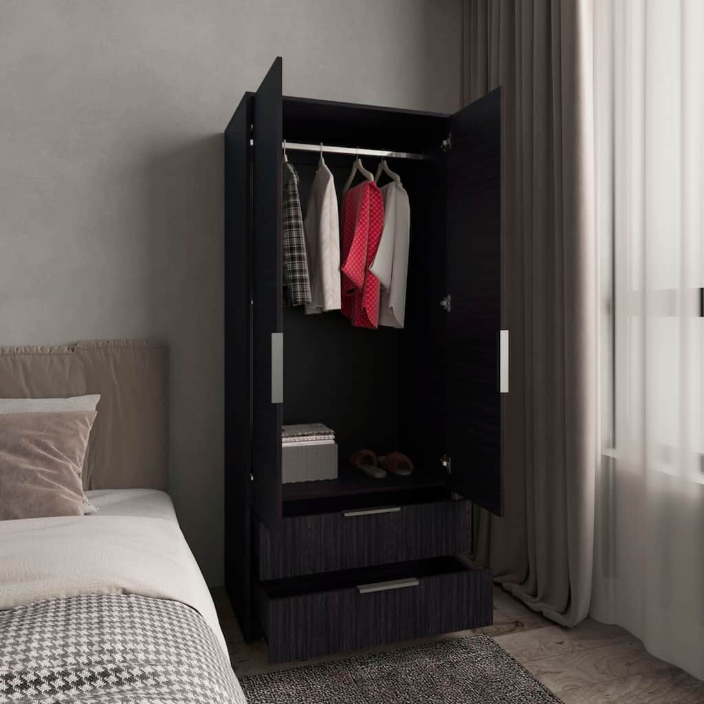 Den Armoire Two Drawers, Black - N/A