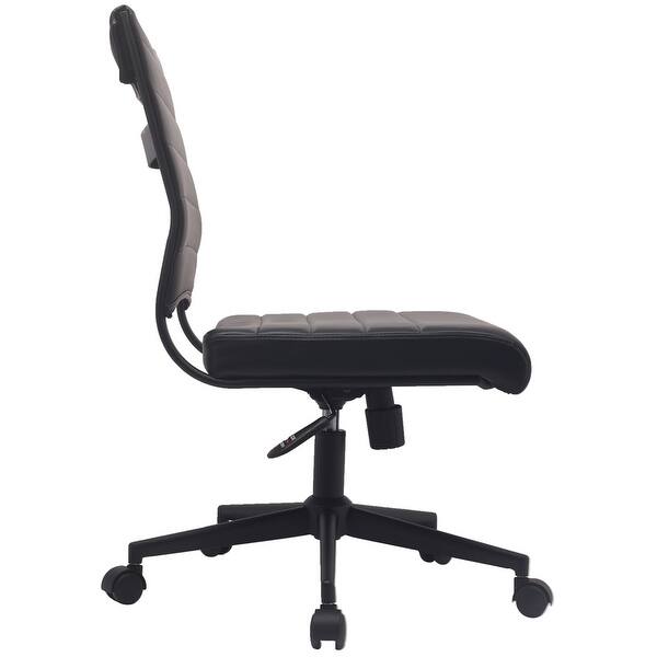 2xhome Ergonomic Executive Mid Back Pu Leather Office Chair Armless Side No Arms Tilt With Wheels Padded Seat Cushion On Sale Overstock 22808820