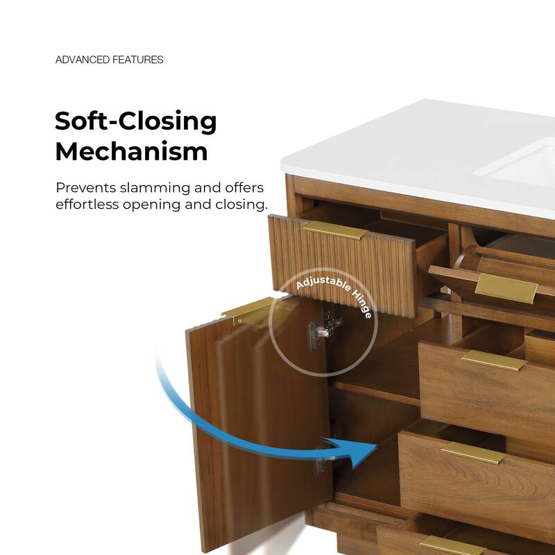 OVE Xander Bathroom Vanity with White Engineered Stone Top