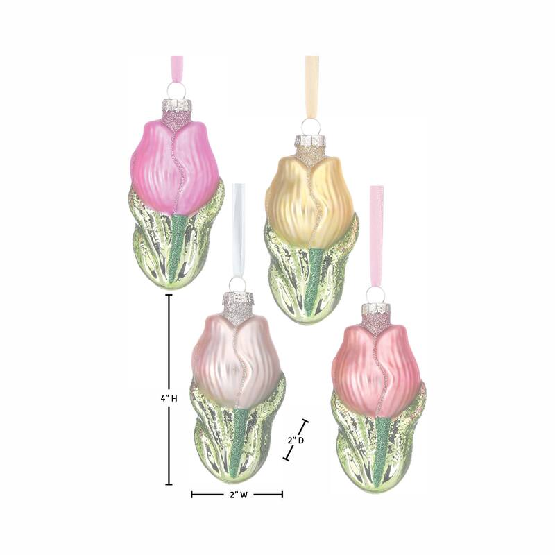 4" Glass Tulip Ornament Box
