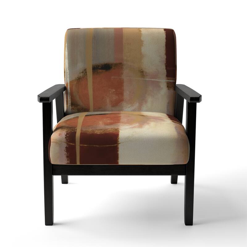 Designart "Chocolate Brown Elementary III" Upholstered Abstract Accent Chair and Modern & Contemporary Arm Chair