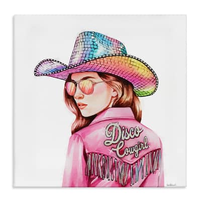 Stupell Pink Disco Cowgirl Canvas Wall Art Design By Amanda Greenwood
