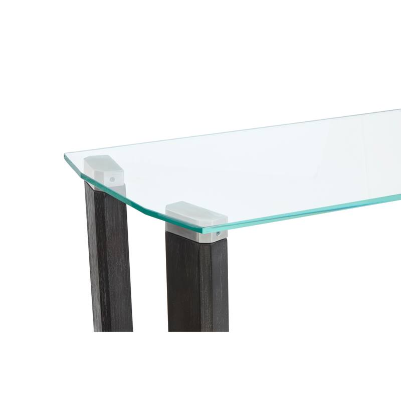 Magnussen Home Wexler Black Truffle And Clear Glass Rectangular End Table - 20''W x 26''D x 23''H