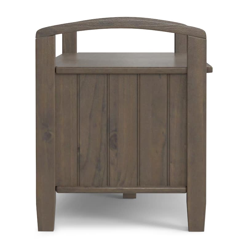 WYNDENHALL Rowan SOLID WOOD 44 inch Wide Transitional Entryway Storage Bench in Smoky Brown - 18"d x 44" w x 22"h