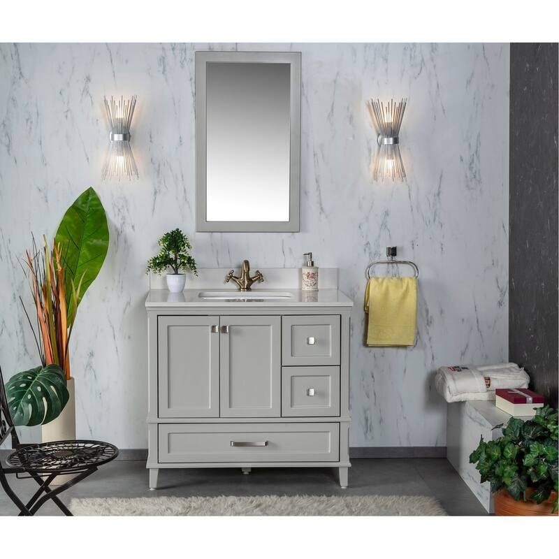 Nera Collection 36'' Grey Bathroom Vanity