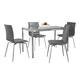 Option Grey Faux Leather/Clear Glass Top