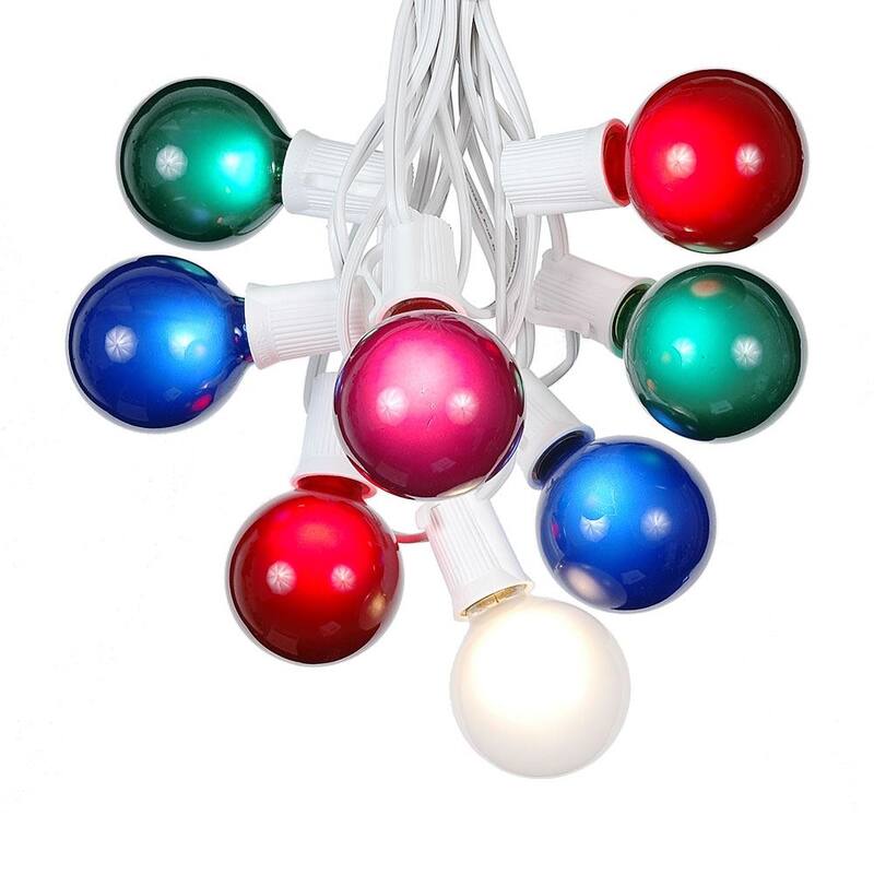 25 Foot G50 Outdoor Globe Patio String Lights - Set of 25 G50 Globe Bulbs - Multi