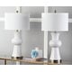 preview thumbnail 5 of 25, SAFAVIEH Lighting 30 inch Navy Lola Column Lamp (Set of 2)
