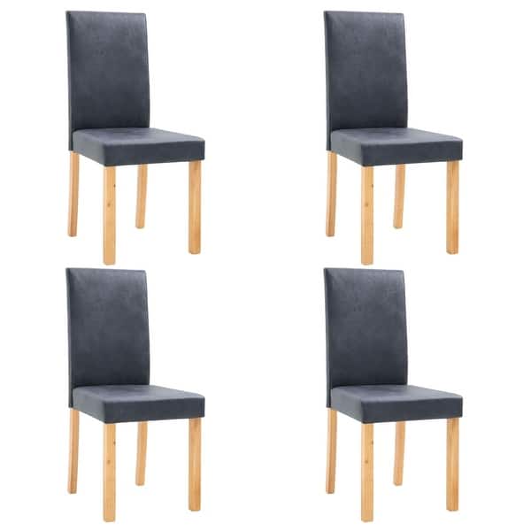 slide 2 of 5, vidaXL Dining Chairs 4 pcs Gray Faux Suede Leather