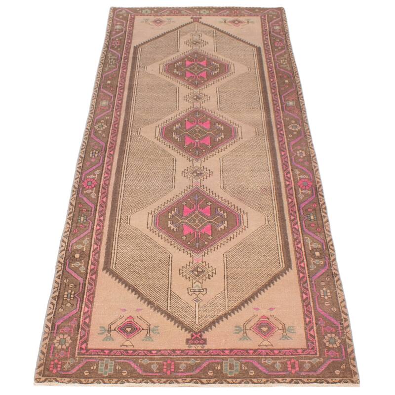 ECARPETGALLERY Hand-knotted Konya Anatolian Beige Wool Rug - 3'8 x 10'3
