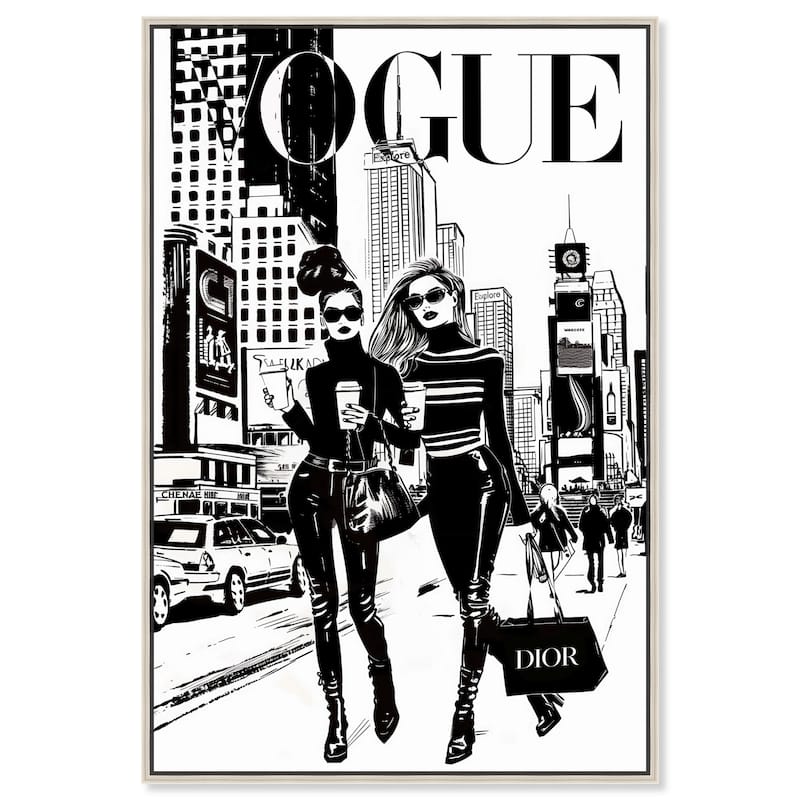 Shopping Gals Cover II Canvas by Art Remedy - Silver - 20" x 30"