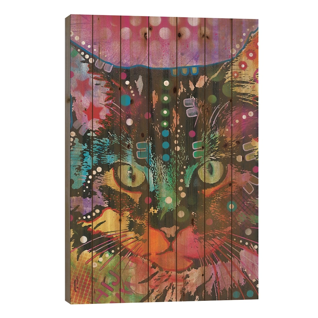 Tabby II Print On Wood by Dean Russo - Multi-Color