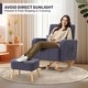 preview thumbnail 15 of 46, HOMYKA 27.95” Rocking Chair, Teddy Velvet Fabric with Pillow and Ottoman