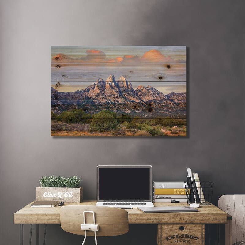 Organ Mountains, Chihuahuan Desert, New Mexico I Print On Wood by Tim Fitzharris - Multi-Color