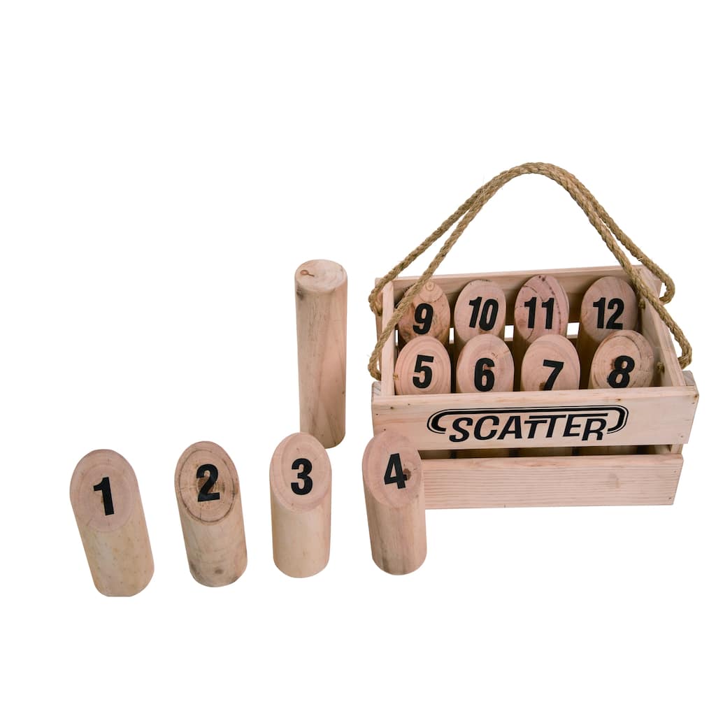 Transpac Wood 5.75 in. Tan Spring Outdoor Scatter Game Set of 13