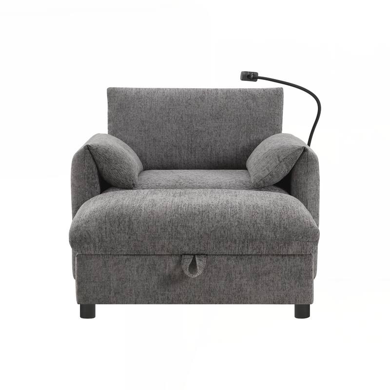 Comfy Chenille Armchair, Modern Cloud Chaise Lounge for Living Room&Apartment