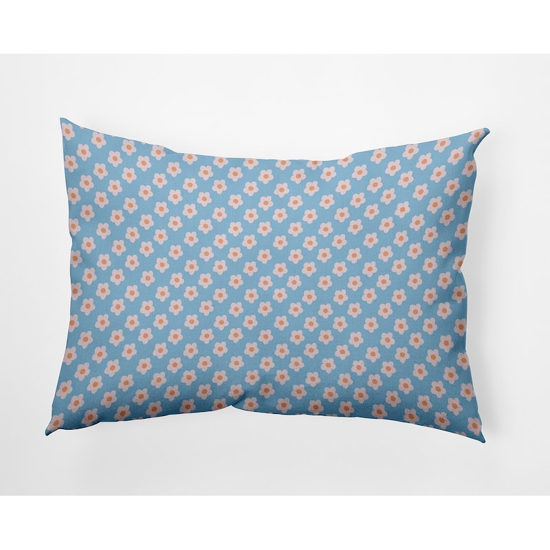 Flower Power Decorative Throw Pillow - Carolina Blue - 14" x 20"