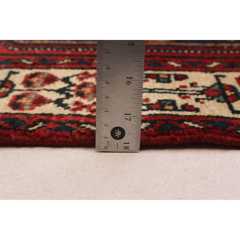 ECARPETGALLERY Hand-knotted Anadol Navy, Red Wool Rug - 3'3 x 10'8