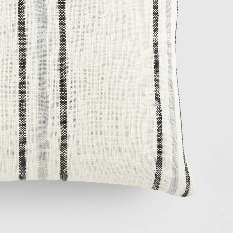 Yarn-Dyed Cotton Decor Throw Pillow in Framed Stripe