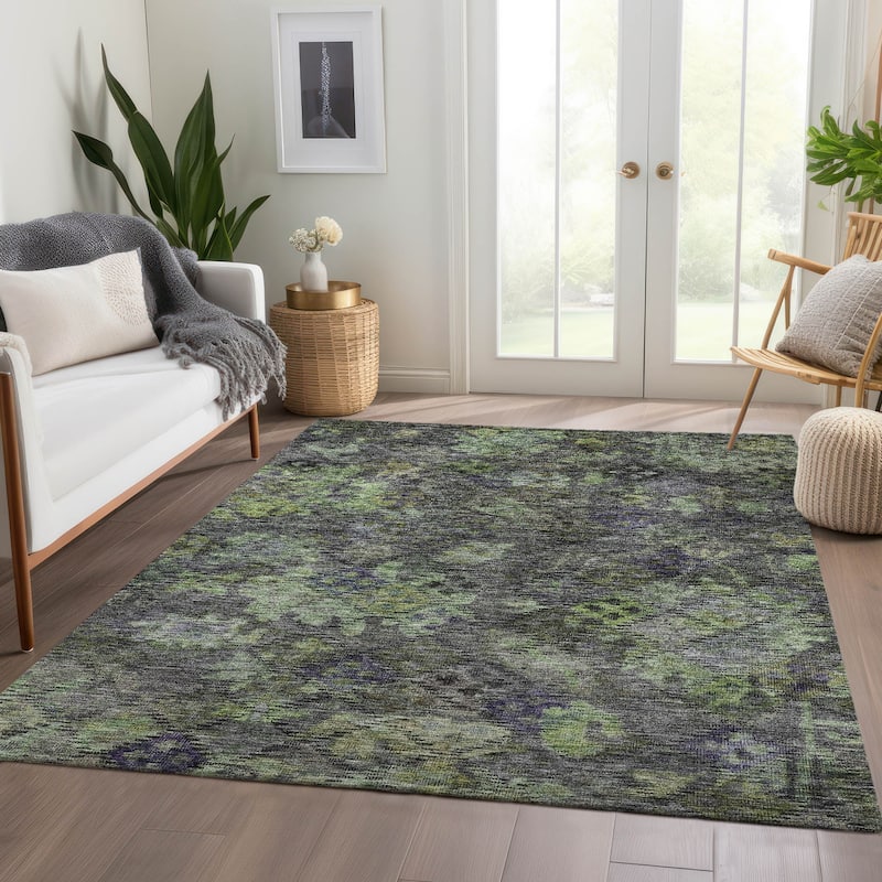 Machine Washable Indoor/ Outdoor Boho Moroccan Chantille Rug