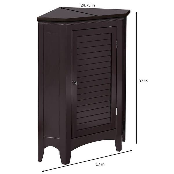Bayfield Espresso Shutter Door Corner Floor by Teamson Home
