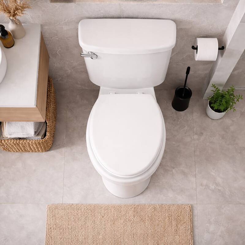 Elongated Toilet Seat White Adjustable Length - 17.5 L x 14.7 W x 2 H