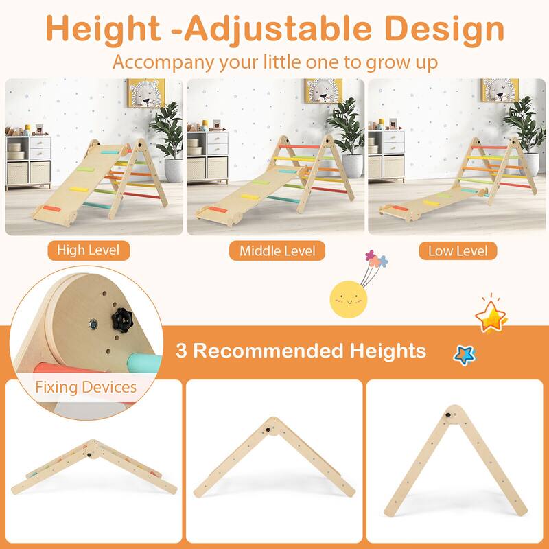 Gymax 7-in-1 Indoor Climbing Toys for Toddlers w/ Reversible Ramp Sea
