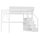 preview thumbnail 25 of 56, High Loft Bed Metal Bed Frame with Stairs Built-in Shelves and Wardrobe, Side Grid Rack, Light, Charging Station and Desk