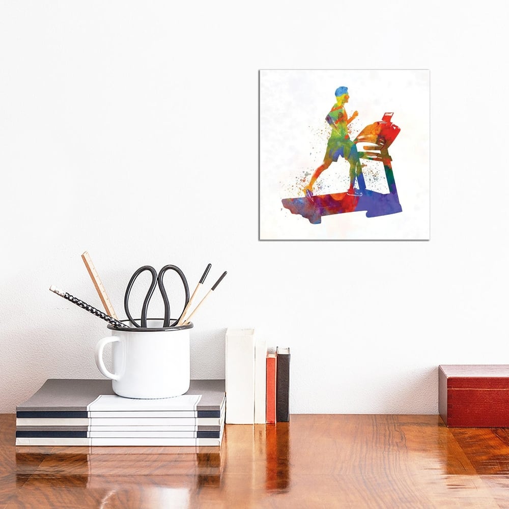 iCanvas "Male Running Treadmill" by Paul Rommer Canvas Print