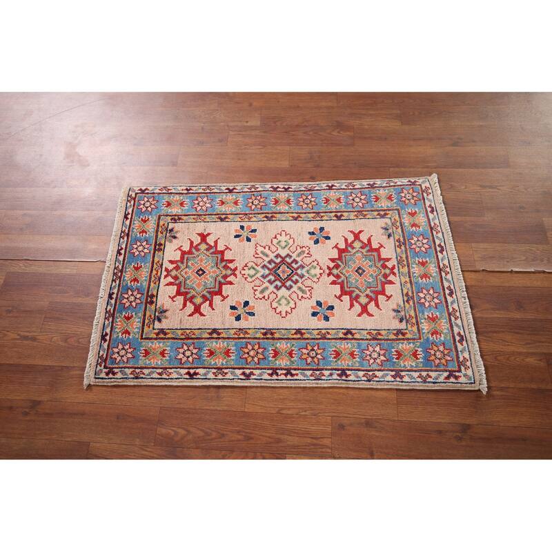 Kazak Oriental Accent Rug Hand-Knotted Wool Carpet - 1'11" x 3'0"