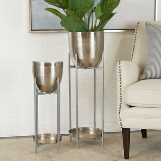 Metal Modern Planter ( Set of 2) - S/2 32", 24"H