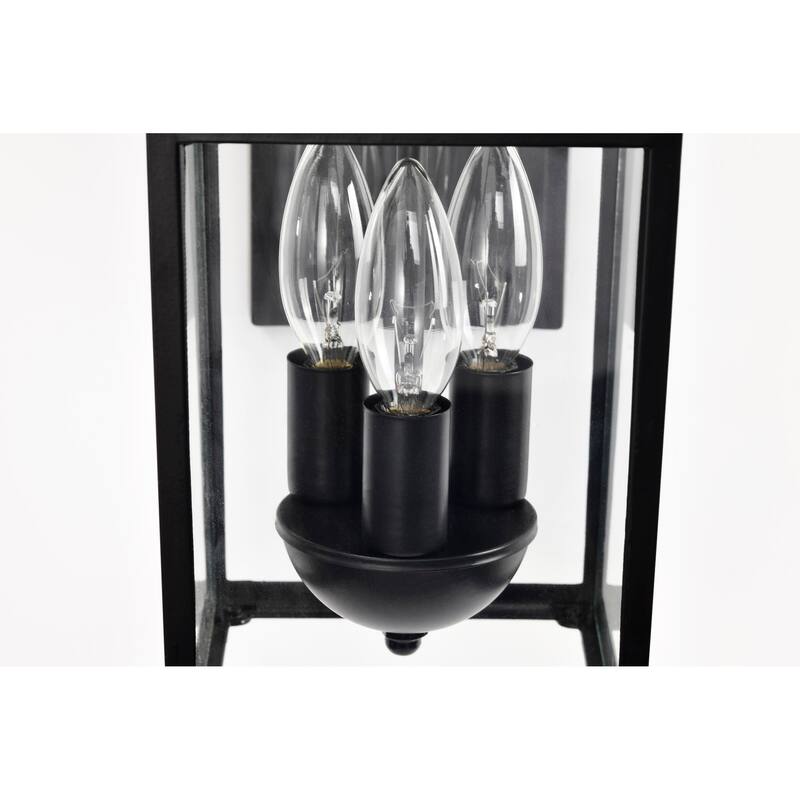 Jamesport Outdoor Small Wall Light Matte Black Finish Clear Glass