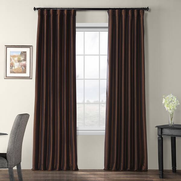 Shop Black Friday Deals On Faux Silk Taffeta Solid Blackout Single Curtain Panel On Sale Overstock 9086835
