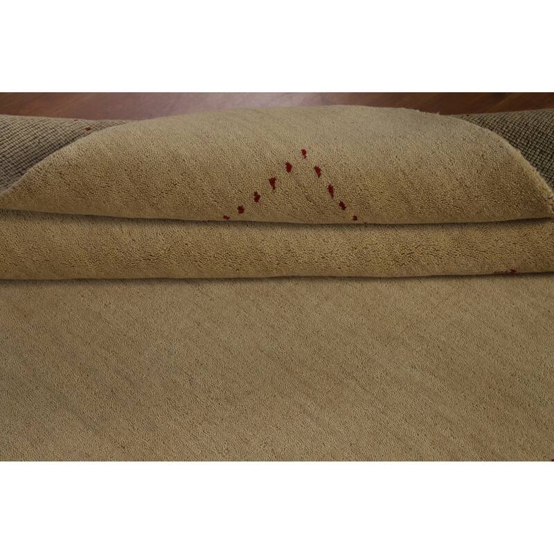 Hand Knotted Oriental 100% Wool Carpet Tribal Tribal Beige & Ivories Gabbeh Area Rug - 7' 9'' X 5' 7''